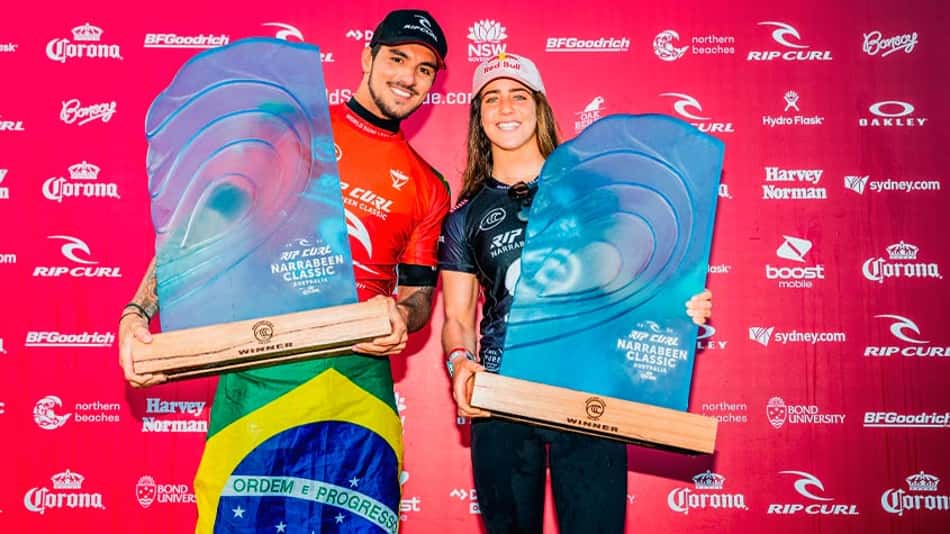 Gabriel Medina leva o título em Narrabeen e Tatiana é vice
