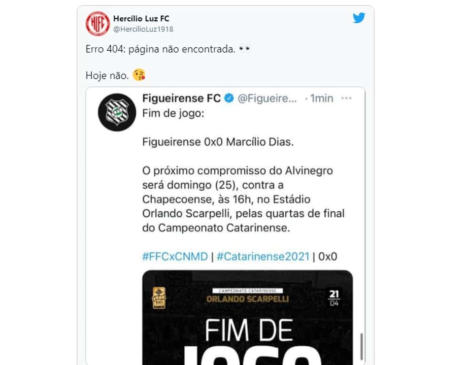 Figueirense faz post celebrando classificação no Estadual, acaba eliminado e rivais tiram onda
