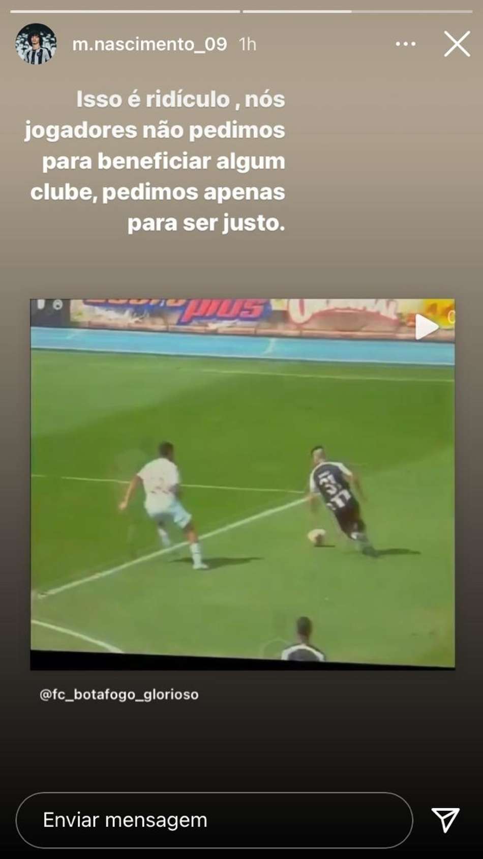 Matheus Nascimento desabafo