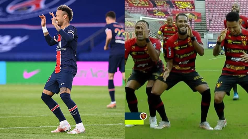 Neymar e jogadores do Sport dançam 'tchaki tchaki' em homenagem a Gil do Vigor