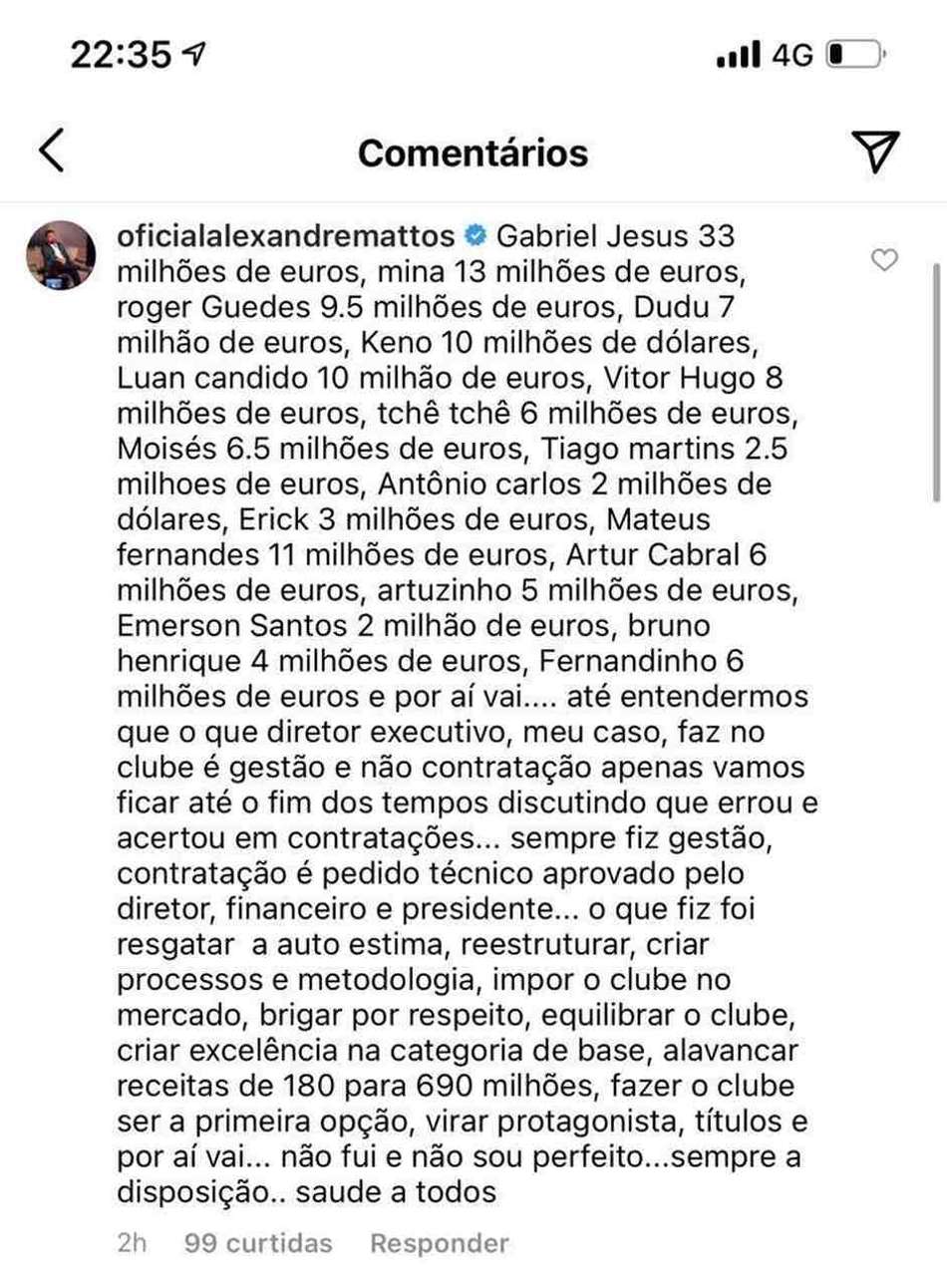 comentário mattos