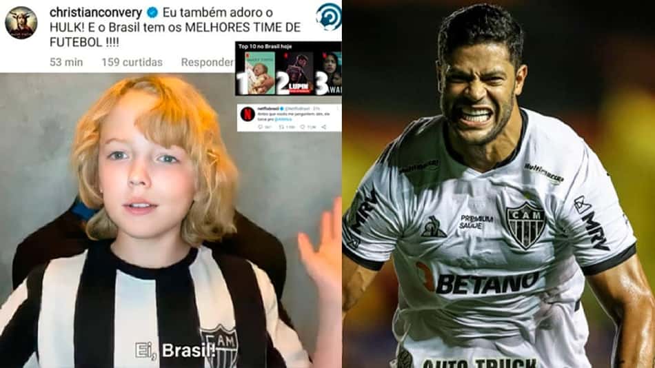 Astro mirim canadense da Netflix diz que é torcedor do Atlético-MG: 'Eu também adoro o Hulk'