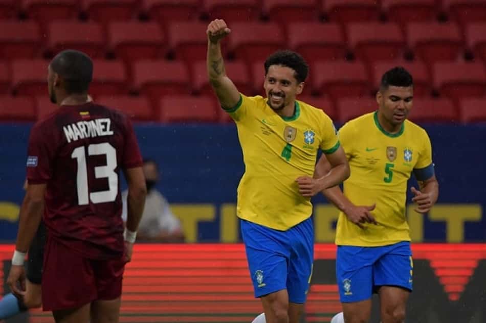 Em fase artilheira, Marquinhos vibra com mais um gol marcado pelo Brasil: 'Feliz em poder ajudar'