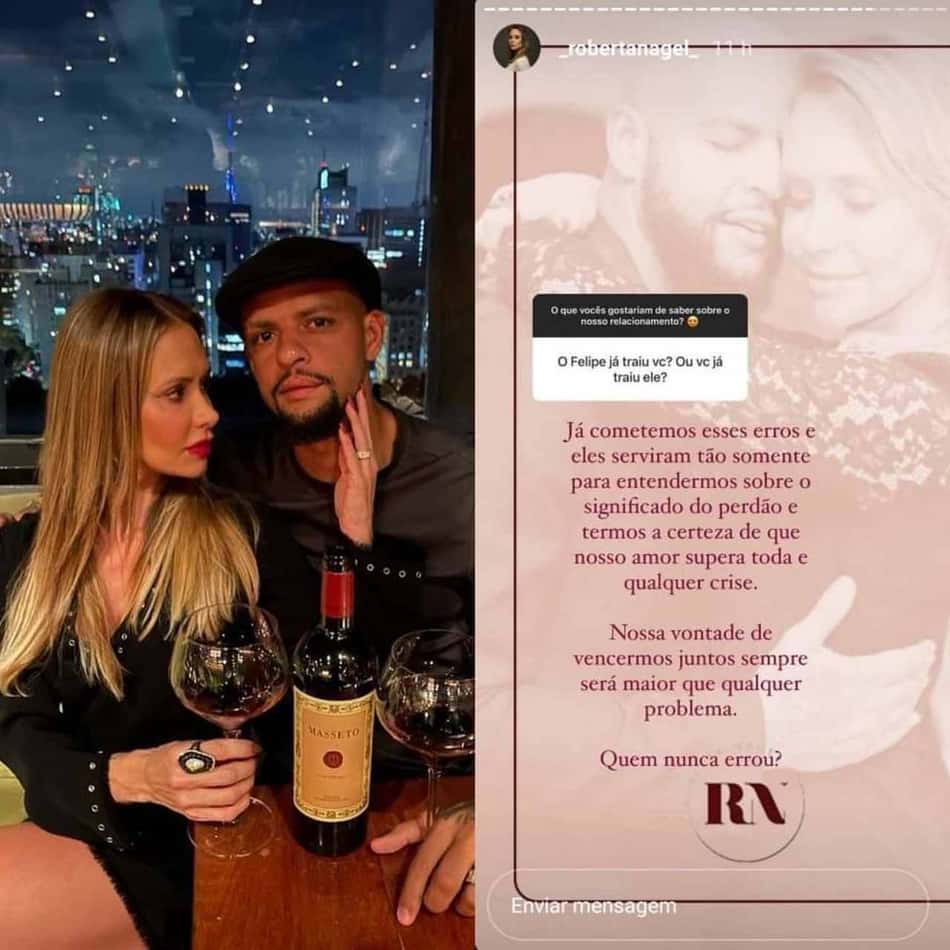 Esposa de Felipe Melo responde pergunta sobre traição: 'Quem nunca errou?'