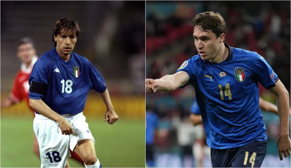Federico Chiesa repete feito do pai ao marcar gol pela Itália na Eurocopa
