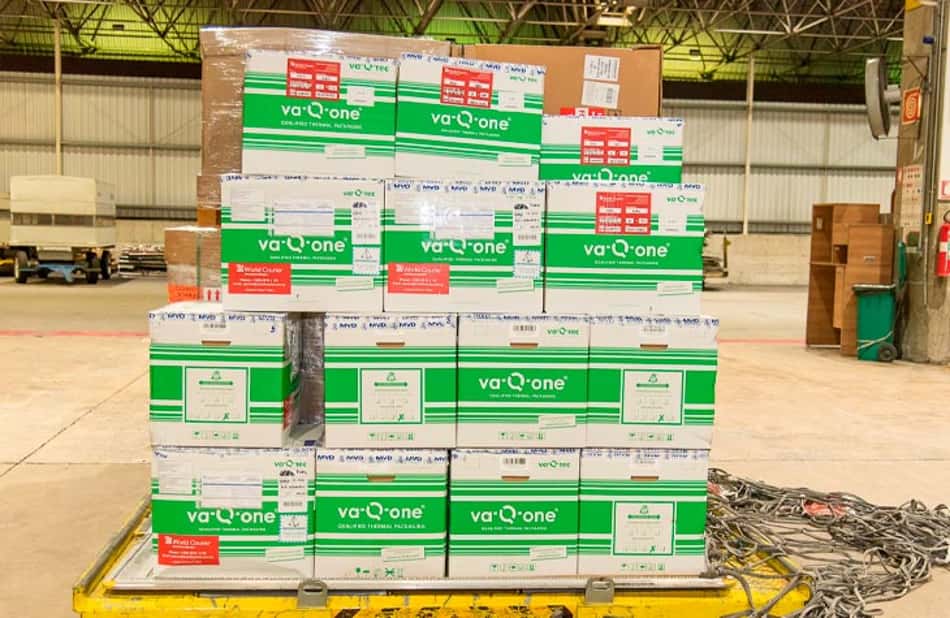 Lote com vacinas contra Covid-19 doadas pela Conmebol chega ao Aeroporto de Guarulhos