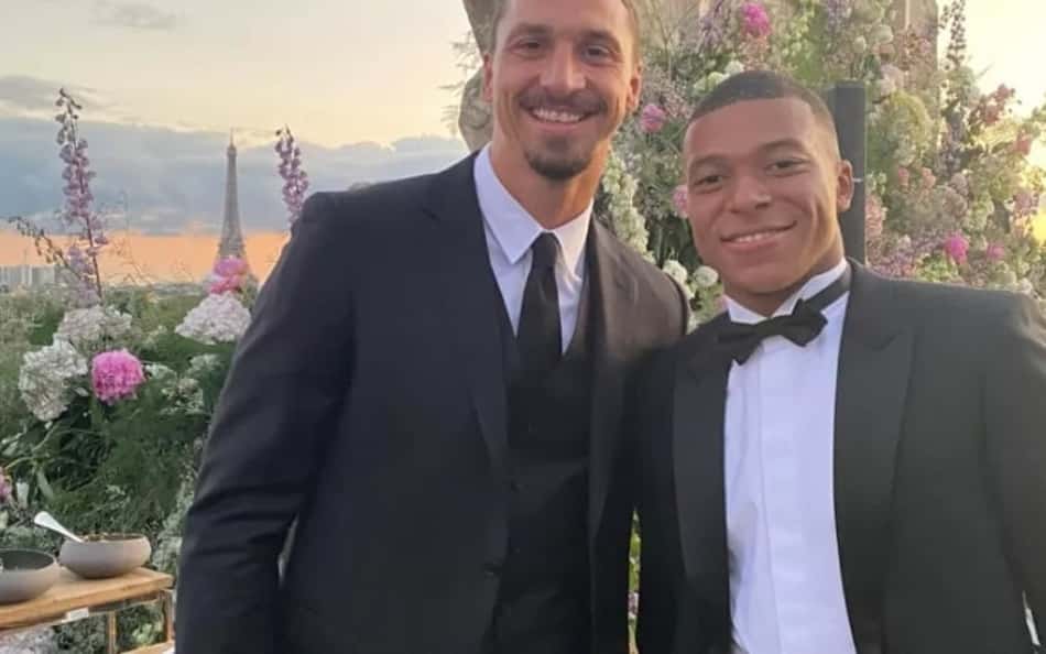 Ibrahimovic é tietado por Mbappé em casamento de Verrati, e alfineta elenco atual do PSG