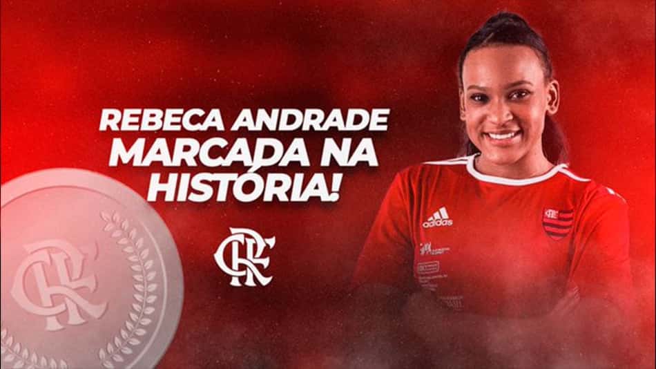 É do Flamengo! Rubro-negros enaltecem Rebeca Andrade após medalha de prata nos Jogos Olímpicos