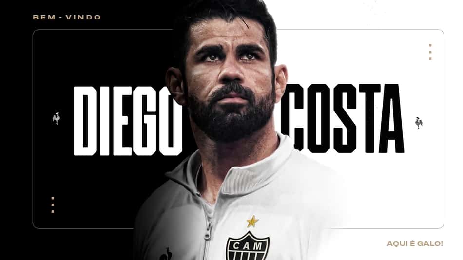 Diego Costa chega nesta terça-feira e Atlético-MG já trabalha para regularizar sua documentação