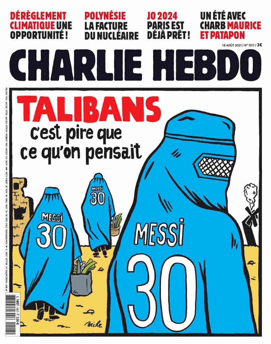 PSG, Messi e Talibã: entenda a polêmica capa da revista francesa Charlie Hebdo