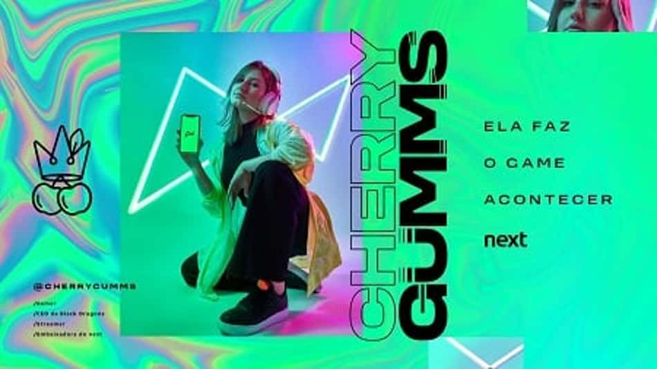 Cherrygumms, maior referência feminina do cenário de games do Brasil, é a nova embaixadora do next