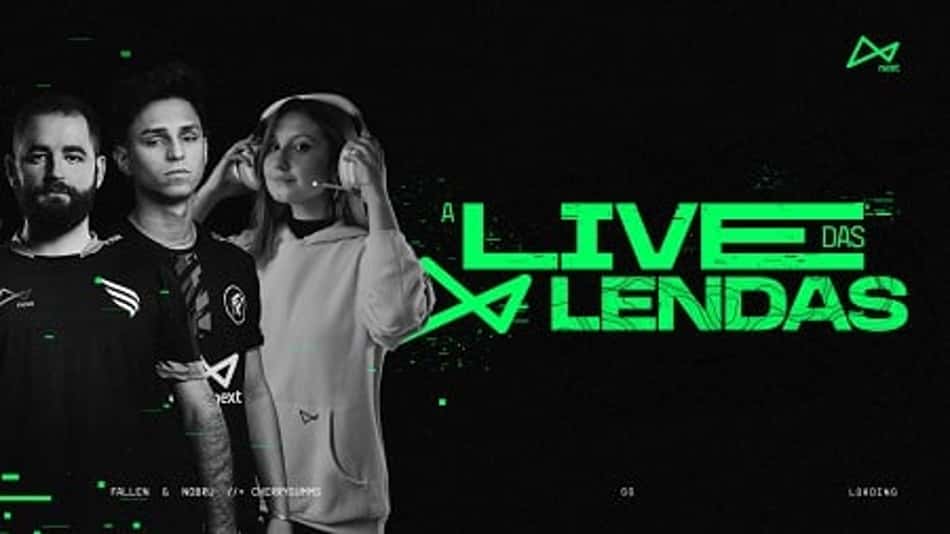 "Live das Lendas": banco next promove encontro inédito entre Nobru e FalleN, apresentado por Cherrygumms