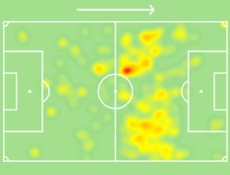 Mapa de calor - Luiz Henrique (Brasileirão 2020/21)