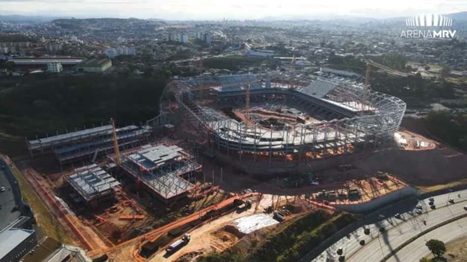 Arena MRV chega aos 500 dias de construção: veja como estão as obras do novo estádio do Atlético-MG