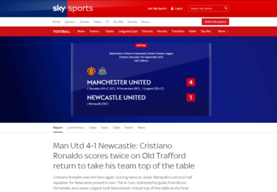 Sky Sports - Cristiano Ronaldo