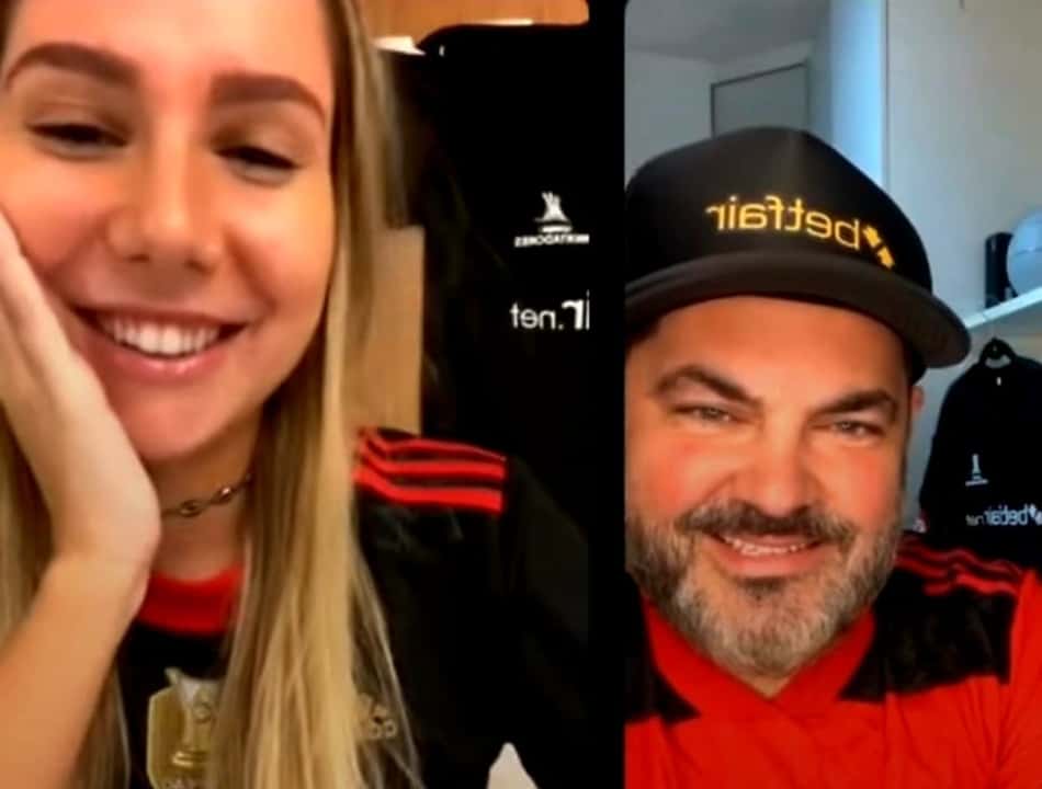 Carol Portaluppi e torcedor fanático debatem semifinal do Flamengo na Libertadores em live da Betfair.net