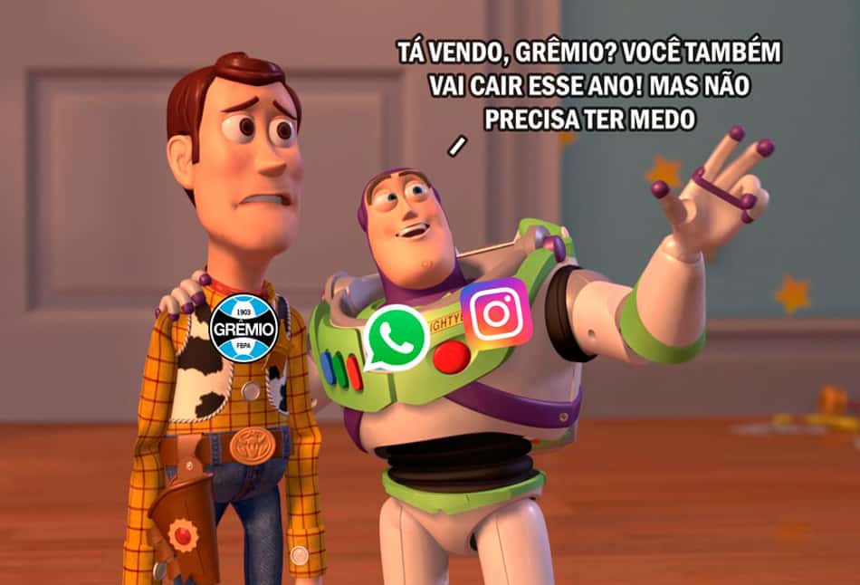 Memes: WhatsApp e Instagram caem, e torcedores provocam Grêmio, Vasco, Palmeiras e Cruzeiro