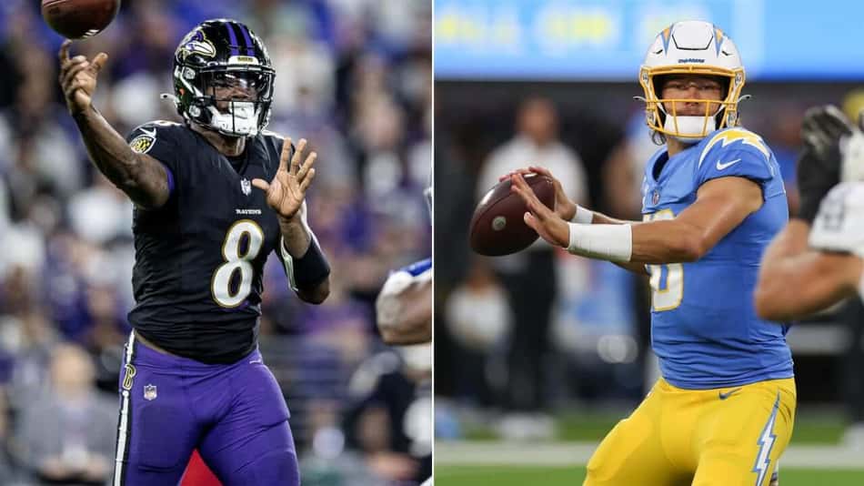 Ravens x Chargers: sensações Lamar Jackson e Justin Herbert se enfrentam em promessa de jogaço; onde ver e aposta