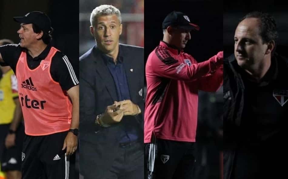 São Paulo teve técnicos diferentes nos quatro jogos em 2021 contra o Red Bull Bragantino
