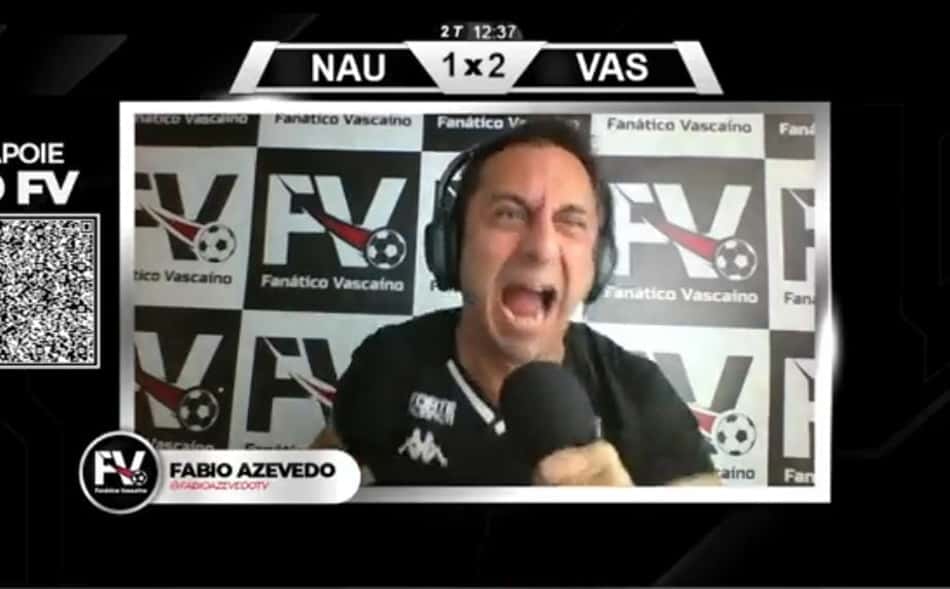 Fabio Azevedo 'surta' com gol de empate do Náutico sobre o Vasco e viraliza; veja o vídeo