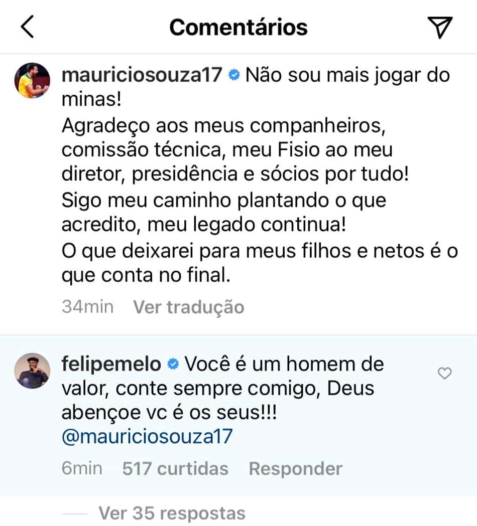 Comentário Felipe Melo Mauricio Souza