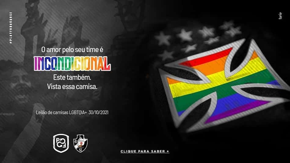 Leilão busca arrecadar fundos com camisas do Orgulho LGBTQIA+ do Vasco em apoio ao futebol feminino