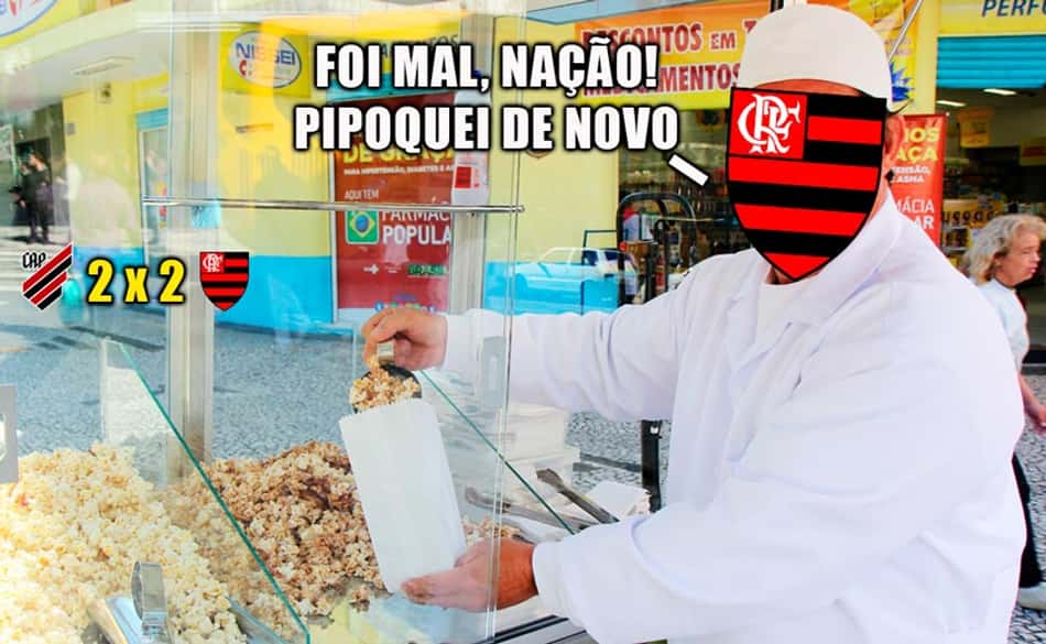 Pipocou? Flamengo vira piada após empate contra o Athletico Paranaense; veja os memes