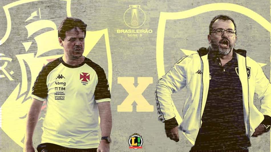 Fernando Diniz e Enderson Moreira: mesma meta na Série B, mas com Vasco e Botafogo em cenários opostos