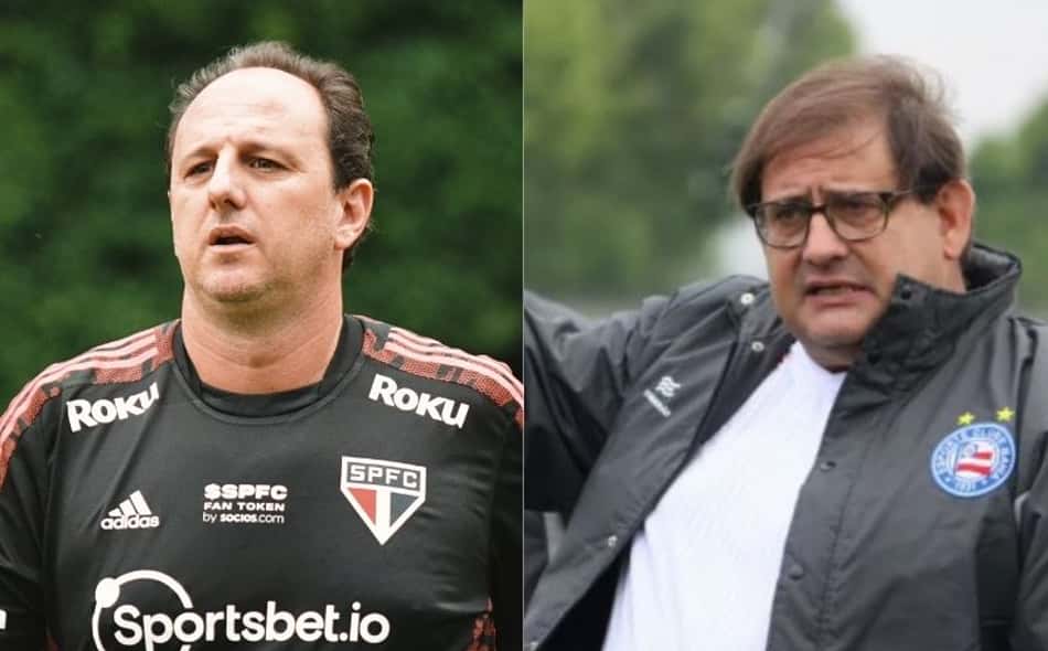 Ex-rivais no futebol cearense, Rogério Ceni e Guto Ferreira se reencontram em Bahia x São Paulo