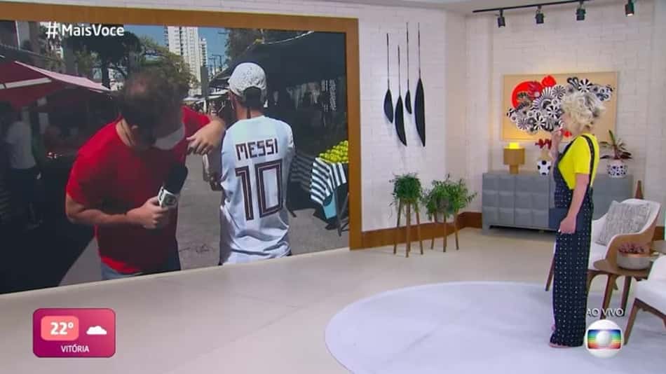 Alô, Otamendi! Ana Maria sugere que repórter 'revide' em feirante com camisa da Argentina: 'Dá nele'