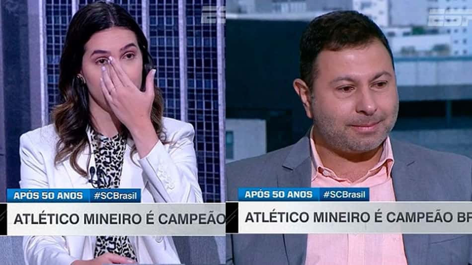 Jornalistas da ESPN choram ao vivo após título do Atlético-MG: 'A gente trabalha aqui porque ama o futebol'