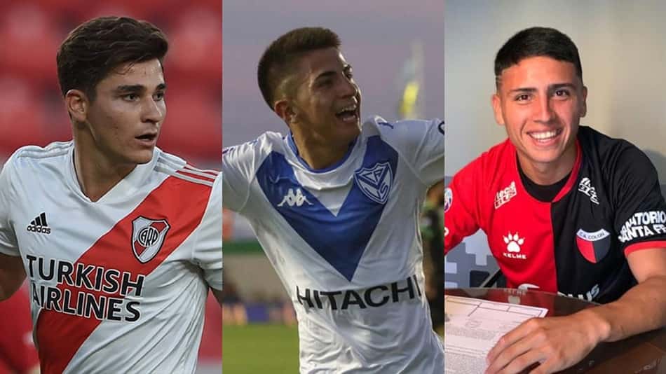 Julian Alvares, Thiago Almada e Facundo Farias