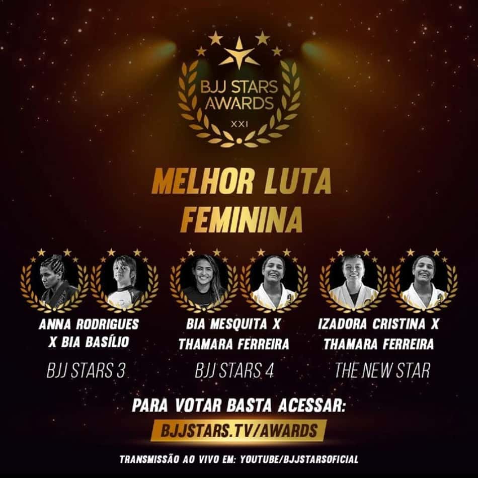 BJJ Stars Awards 2021: Jiu-Jitsu feminino é destaque em cerimônia de premiação da arte suave