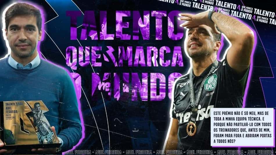Abel Ferreira é premiado e recebe título de 'Talento que marca o Mundo'