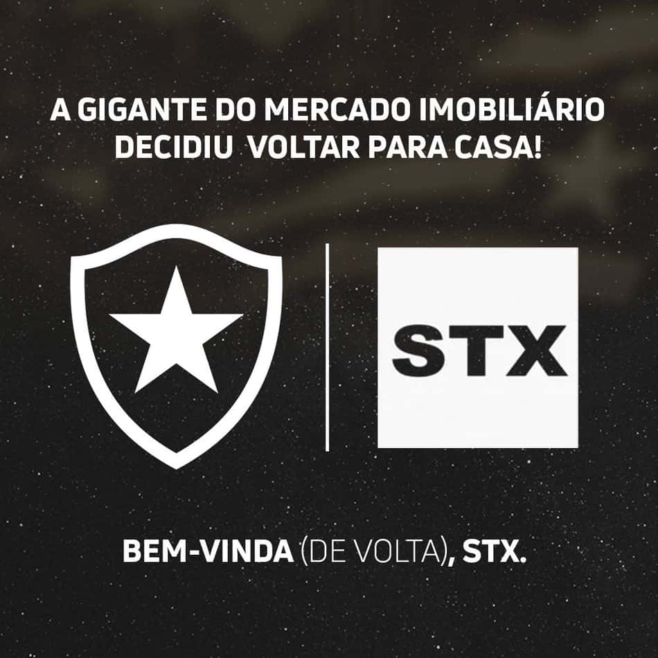Botafogo anuncia volta de patrocinadora STX