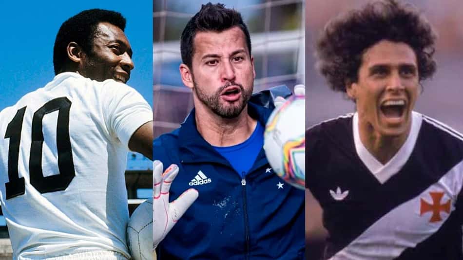 Pelé (no Santos), Fábio (Cruzeiro) e Roberto Dinamite (no Vasco).