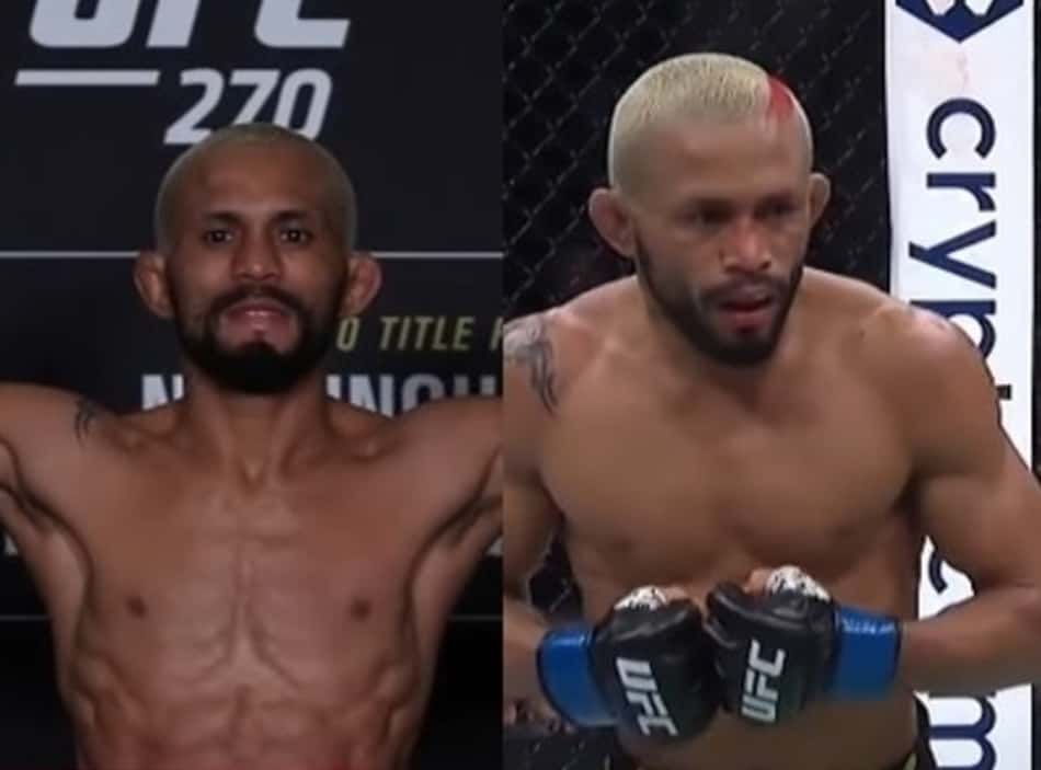 Deiveson ganha quase 9kg no intervalo de 24h entre a pesagem e a luta no UFC 270 (Foto: Reprodução)