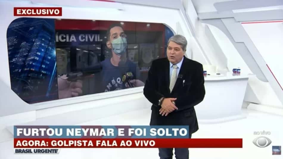 Golpista leva 'enquadrada' de Datena e pede desculpa por furtar Neymar: 'Estou arrependido'