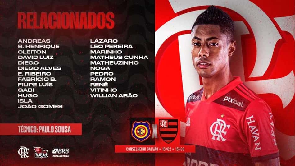 Relacionados do Flamengo contra o Madureira