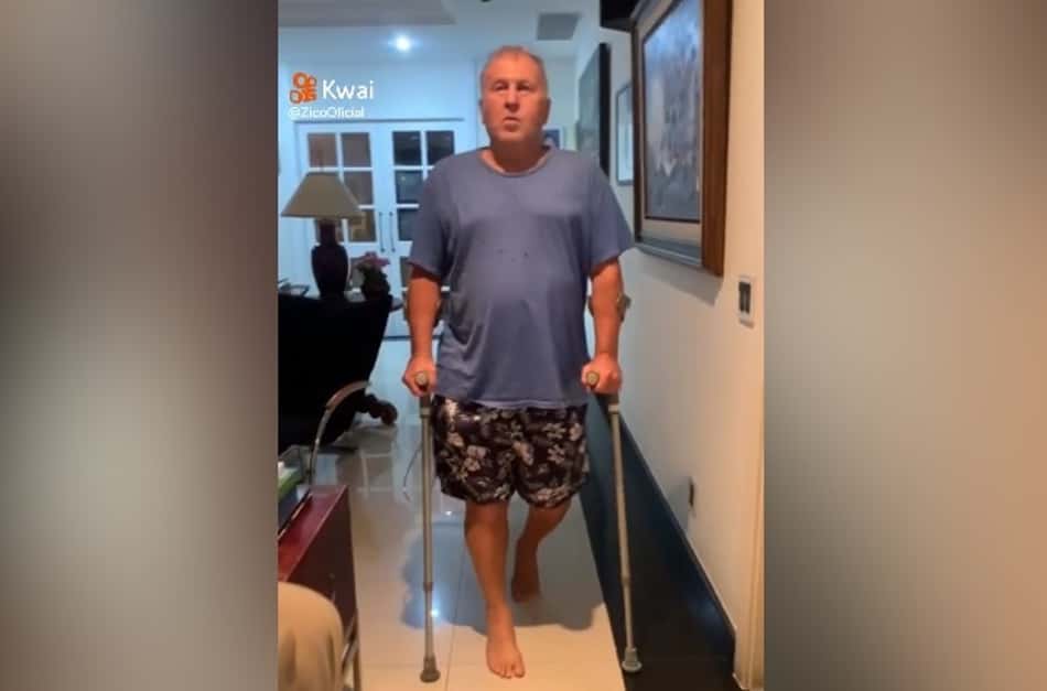 Zico mostra recuperação em casa após realizar cirurgia no quadril
