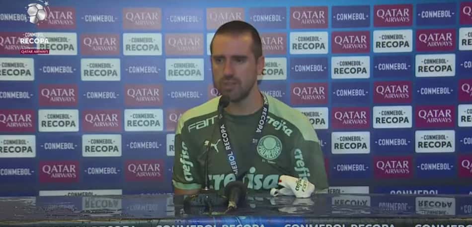 João Martins concedeu entrevista coletiva após a conquista do título da Recopa