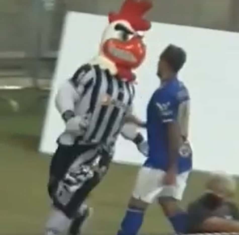 VÍDEO: mascote do Atlético-MG tem reação inusitada e tenta conter jogador do Cruzeiro em comemoração