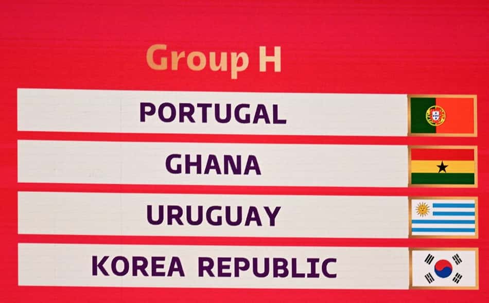 Grupo H - Copa do Mundo - Portugal, Gana, Uruguai e Coreia do Sul