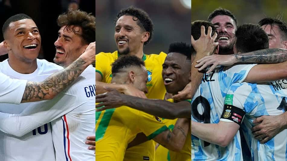 França, Brasil e Argentina