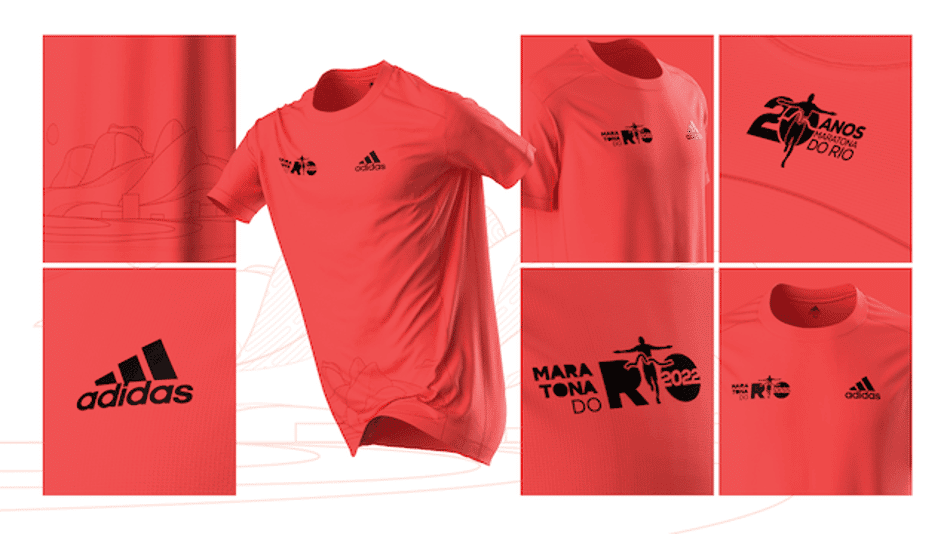 Nova camisa da Maratona do Rio, que marca a estreia da adidas como patrocinadora do evento. (Divulgação)