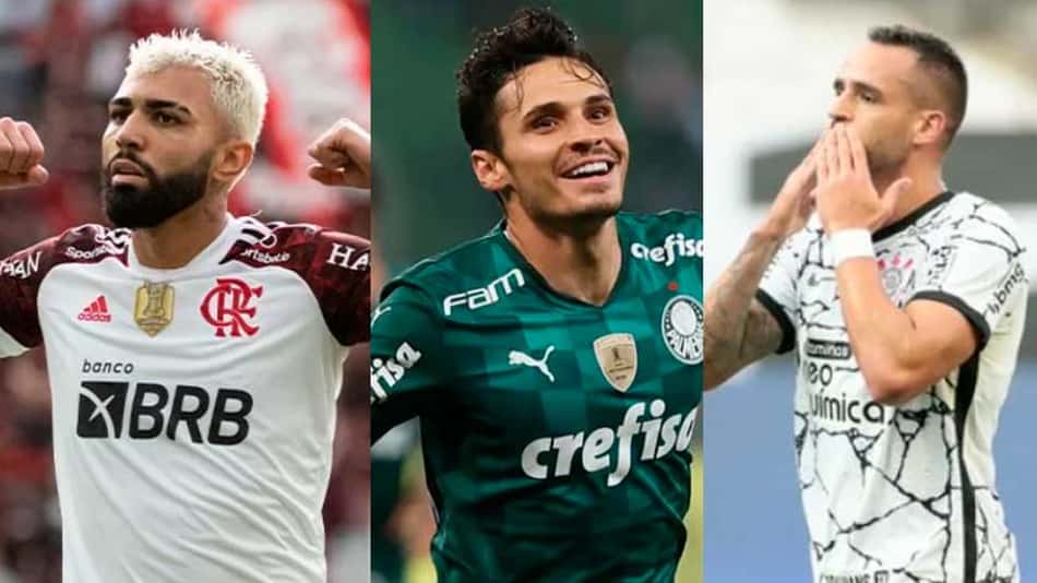 Gabigol, Raphael Veiga e Renato Augusto