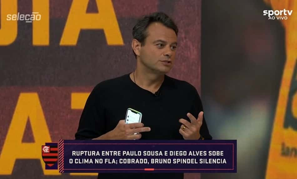 Eric Faria afirma que pergunta pivô de atrito entre Paulo Sousa e Diego Alves foi 'encomendada'