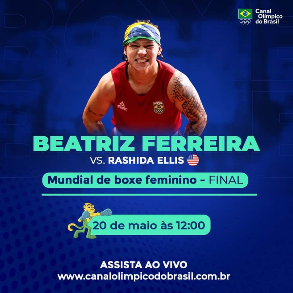 Final de Bia Ferreira no Mundial de Boxe Feminino terá transmissão exclusiva do Canal Olímpico