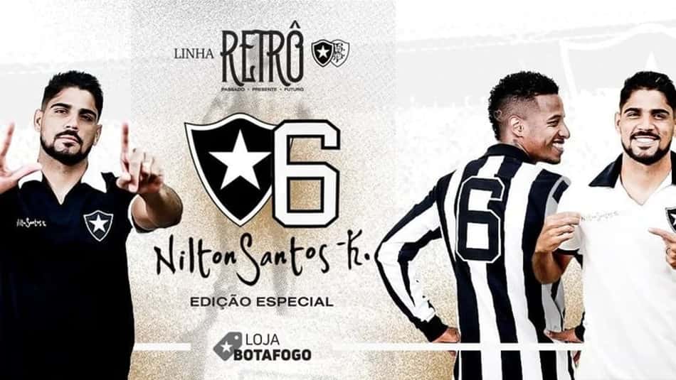 Botafogo lança linha especial de quatro camisas em homenagem ao eterno ídolo Nilton Santos