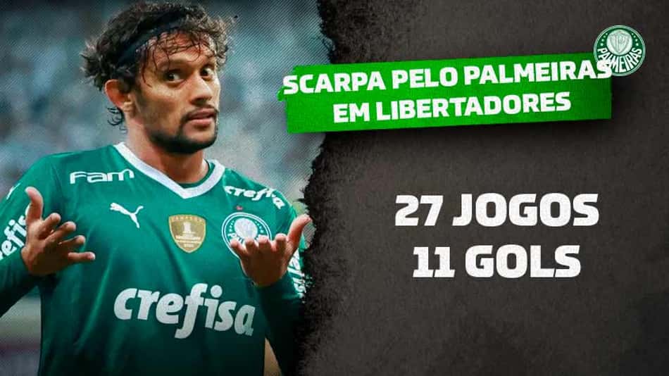 Com hat-trick, Scarpa entra no top 5 dos artilheiros do Palmeiras em Libertadores